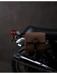 TOBACCO BROWN LEATHER SADDLE AND MESSENGER BAG BY TRIP MACHINE 2