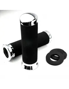 PUÑOS PARA MANILLAR DE 22 MM. DE ESPUMA CON TERMINALES CROMO