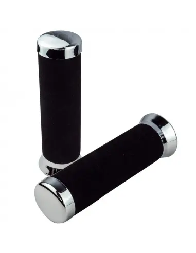 Comprar Puños Para Manillar De 22 Mm. De Espuma Con Terminales Cromo a precio de oferta