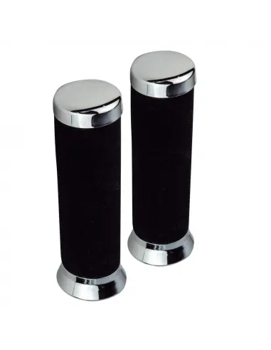 Comprar Puños Para Manillar De 22 Mm. De Espuma Con Terminales Cromo a precio de oferta
