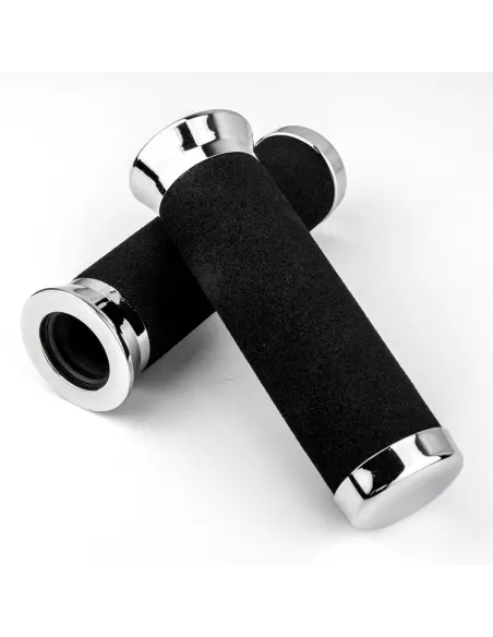 Comprar Puños Para Manillar De 22 Mm. De Espuma Con Terminales Cromo a precio de oferta