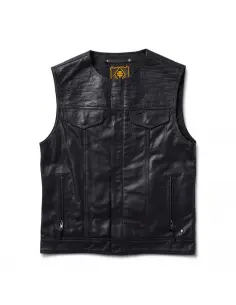 RSD SEVENTY4 LEWIS LIGHTING BLACK PLAIN LEATHER VEST 2