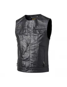 RSD SEVENTY4 LEWIS LIGHTING BLACK PLAIN LEATHER VEST