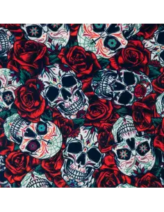 POLAINA DE PESCOÇO MULTIUSOS CRÂNIO E ROSAS 2