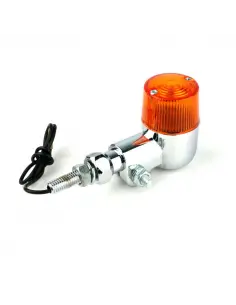 ROUND RETRO TURN SIGNAL IN CHROME-PLATED METAL 2