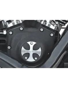 COUVERCLE D'ALLUMAGE EN CROIX NOIR POUR LES MODÈLES HARLEY TWIN CAM