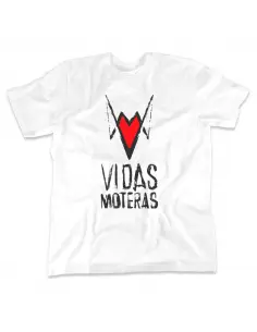 WHITE BIKER LIVES T-SHIRT WITH LOGO ON FRONT