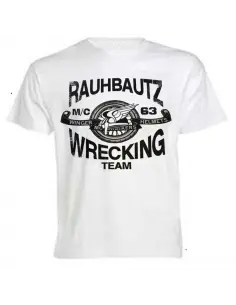 WHITE SHORT SLEEVE T-SHIRT "WRECKING TEAM" RAUHBAUTZ