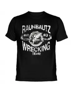 BLACK SHORT SLEEVE T-SHIRT "WRECKING TEAM" RAUHBAUTZ
