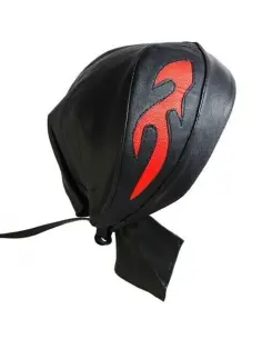 BANDANA DE COURO COM CHAMA LARANJA