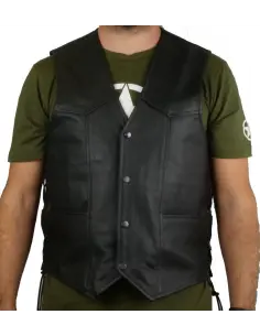 LEATHER VEST WITH SIDE LACES