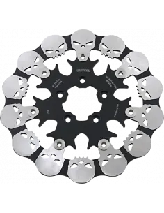 FLOATING FRONT BRAKE DISC SKULL GALFER FOR VARIOUS HARLEYS