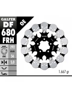 FLOATING FRONT BRAKE DISC SKULL GALFER FOR VARIOUS HARLEYS 2