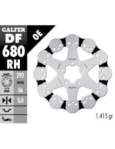 copy of FLOATING FRONT BRAKE DISC SKULL GALFER FOR VARIOUS HARLEYS 2