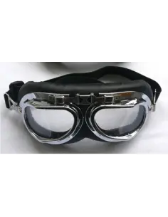CHROMED RED BARON GOGGLES CLEAR LENS