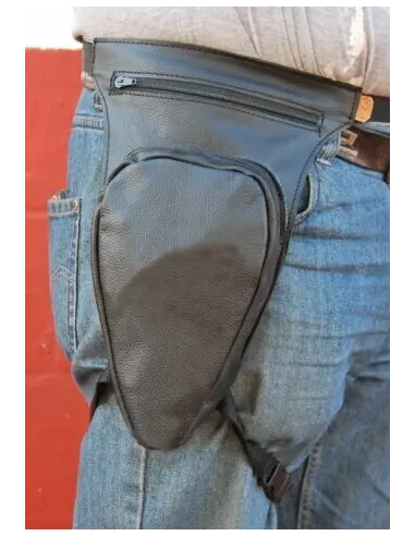 TRIANGULAR LEATHER LEG BAG