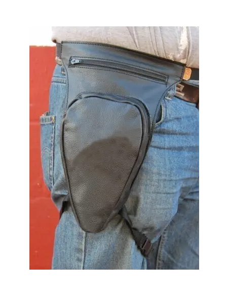 TRIANGULAR LEATHER LEG BAG