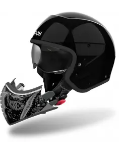 AIROH J110 HELMET PAISLEY GLOSS BLACK DOUBLE APPROVAL 22.06 JET AND INTEGRAL 2
