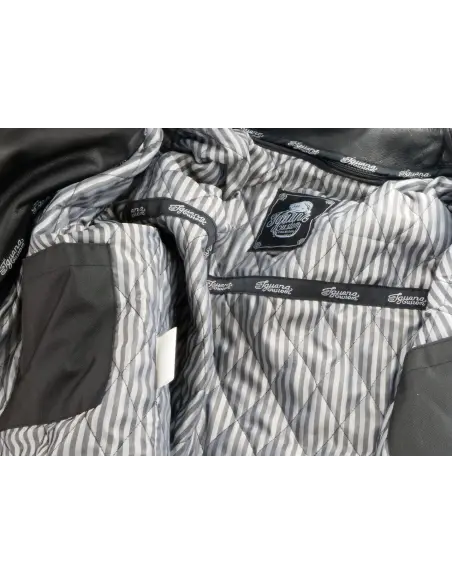 VESTE EN CUIR VIEILLI AVEC AIGLE AIGLE AVEC PROTECTIONS EEC