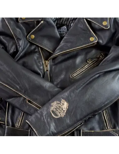 LEATHER JACKET AGED EAGLE WITH PROTECTIONS CE
