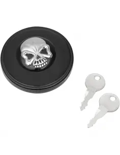 BOUCHON DE CRÂNE NOIR POUR HARLEY AVEC CLÉ