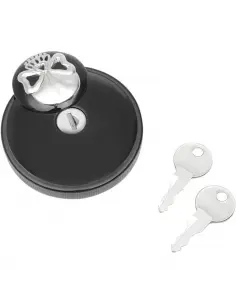"SKULL" BLACK LOCKABLE GAS CAPS HARLEY 2