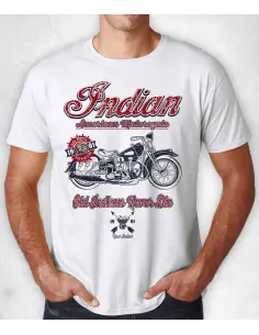 OFERECER CAMISETA BRANCA "VELHO ÍNDIO NUNCA MORRER"