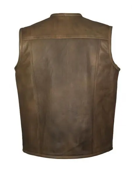 "ROUTE" VEST FIRST QUALITY BROWN LEATHER
