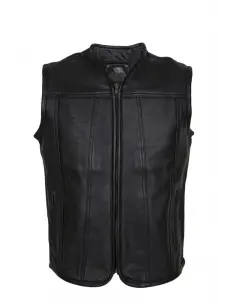 Acquista Gilet "Route" in Pelle Nera di Prima Qualità a Prezzo Scontato