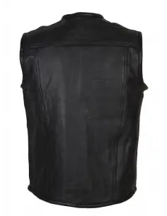 Acquista Gilet "Route" in Pelle Nera di Prima Qualità a Prezzo Scontato 2