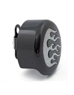 FLAME HORN COVER BLACK HARLEY