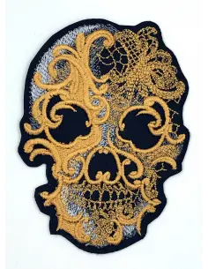 Comprar Parche Gotik Skull Dorada 10 Cm a precio de oferta