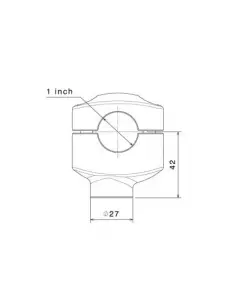 RIZOMA TURRETS BLACK 4.2 CM FOR HANDLEBARS 1" - M10 BOLT 2