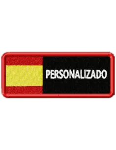 PATCH SPAIN FLAG WHIT NAME CUSTOM 10 X 4 CM