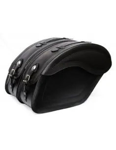 HARD LEATHER SADDLEBAGS ECLIPSE BASIC WITH LOCKS 30X50X16 CM