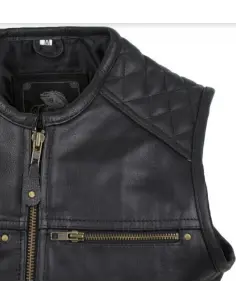 Acquista Gilet "Villain" Pelle Nera di Prima Qualità a Prezzo Scontato 2