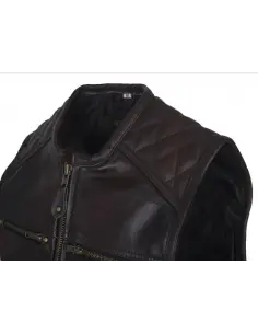 Acquista Gilet "Villain" Pelle Marrone Scuro Di Prima Qualità a Prezzo Scontato 2