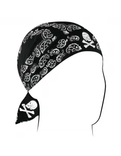 BANDANA - FLYDANA SKULL PAISLEY PRETO - ZANHEADGEAR