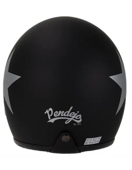 PENDEJO DE CAPACETE A jet POR IGUANA CUSTOM - NEGRO MATE COM ESTRELA
