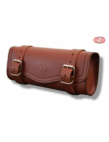 MEDIUM FLAT BROWN LEATHER RULITO