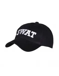 TAMPA DE BEISEBOL SWAT PRETO E BRANCO