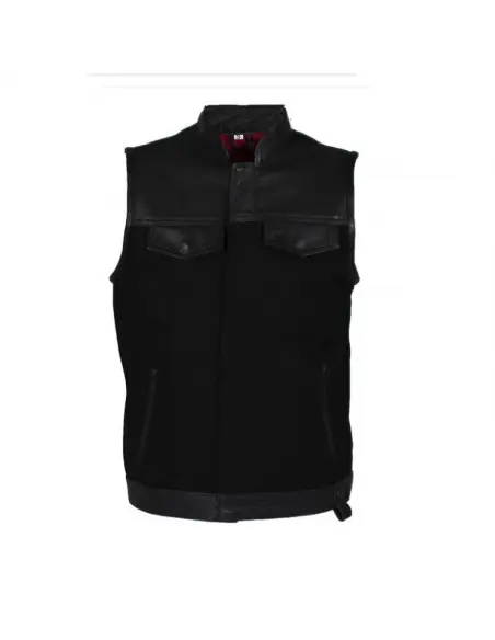 COLETE DE denim E COURO - O POR IGUANA CUSTOM COLLECTION