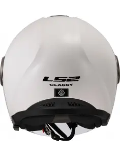 CASQUE JET LS2 OF620 CLASSY AVEC DEUX VISIÈRES BLANC BRILLANT 2