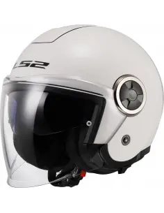 CASQUE JET LS2 OF620 CLASSY AVEC DEUX VISIÈRES BLANC BRILLANT