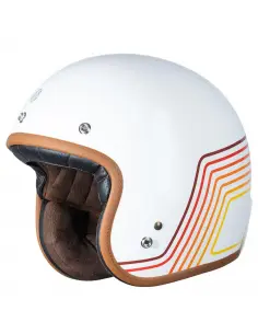 CASQUE JET VINTAGE ORIGINE PRIMO SUNRISE ROUGE/BLANC (ECE 22.06)