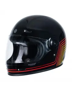 CASQUE INTÉGRAL ORIGINE VEGA SUNRISE NOIR/ROUGE ECE 22.06 - STYLE VINTAGE