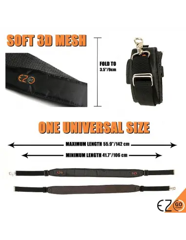 EZ-GO BLACK STRAP FOR DOUBLE D RING MOTORCYCLE HELMETS - EASY, SECURE, AND HANDS-FREE