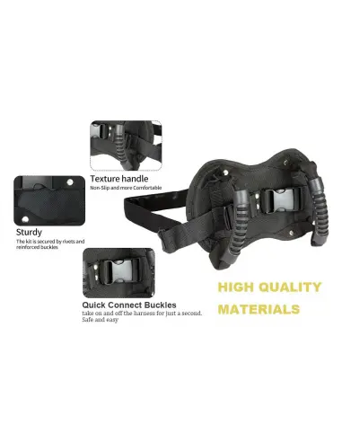 SAFETY GRIP BELT FOR MOTORCYCLE PASSENGER - ADJUSTABLE NON-SLIP BELT WITH GRAB HANDLES FOR MOTORCYCLES