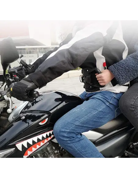 SAFETY GRIP BELT FOR MOTORCYCLE PASSENGER - ADJUSTABLE NON-SLIP BELT WITH GRAB HANDLES FOR MOTORCYCLES