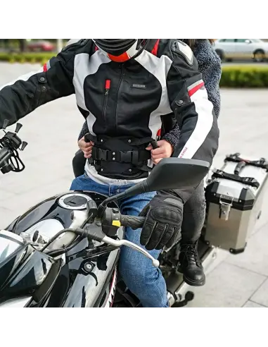 SAFETY GRIP BELT FOR MOTORCYCLE PASSENGER - ADJUSTABLE NON-SLIP BELT WITH GRAB HANDLES FOR MOTORCYCLES